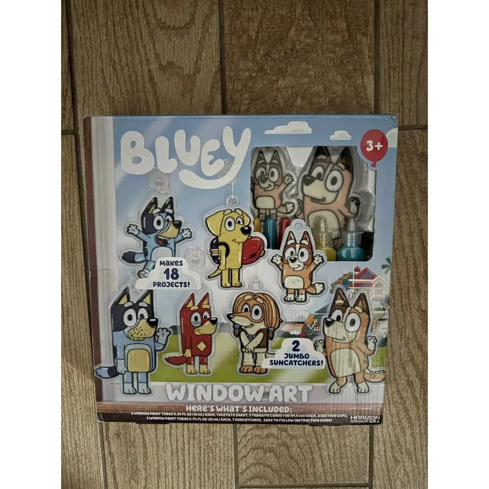 Bluey Window Art Suncatcher Kit, NIB